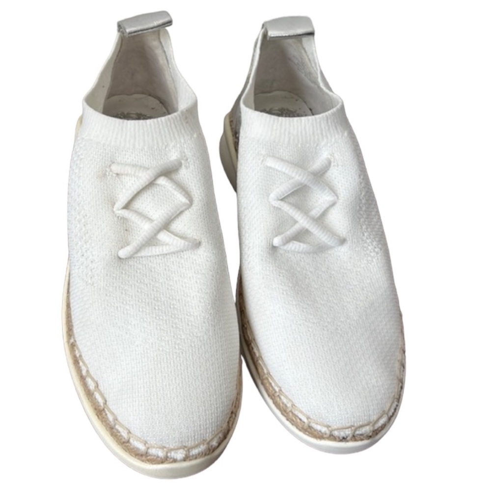 Vince Camuto Affina White Knit Jute Slip On Sneakers Size 5